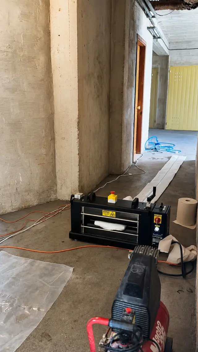 Preparazione in cantiere della guaina e dell’unità di impregnazione